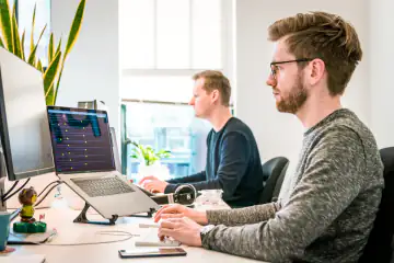 Team using digital tools for operations